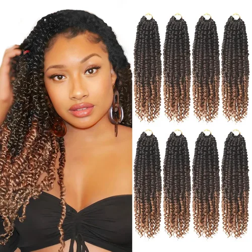 Miniatura 89 de Bileaf Cabello de Ganchillo Passion Twist Pre-retorcido de 10 Pulgadas, 8 Paquetes de Ganchillo Passion Twist, Cabello Corto Passion Twist