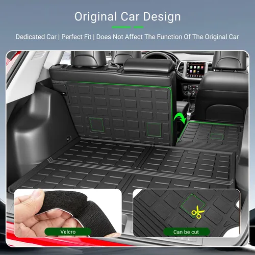 Miniatura 2 de xipoqix Alfombrilla de maletero con respaldo Compatible con forros de carga Jeep Cherokee 2019-2023 de TPE, protector de asiento trasero de repuesto