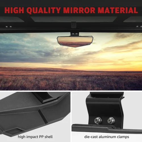 Miniatura 5 de HAKA TOUGH Espejo retrovisor central para Can Am Defender/Polaris Ranger, UTV Espejo retrovisor ancho convexo para Ranger 570 900 xp 1000 Crew