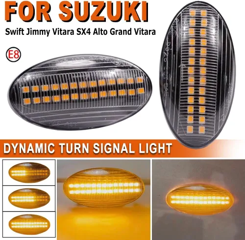 Miniatura 9 de Lámpara de señal de giro LED para guardabarros delantero compatible con Su-zu-ki G-rand Vitara Vtarai Jimny Swift SX4 S-Cross APV Arena XL7 Alto