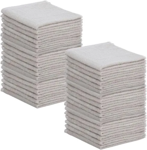 Miniatura 14 de Superio Toallas de rizo de algodón, toallas grises 100% algodón, trapos de limpieza para cuerpo y cara, toallas de spa, multiusos