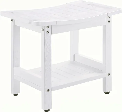 Miniatura 9 de Taburetes de ducha resistentes, bancos de ducha para ducha interior, banco de ducha de plástico de madera de polietileno impermeable, taburetes