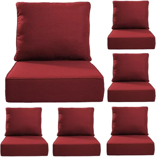 Miniatura 61 de Rilyson Cojines de patio para muebles de exterior, 22 x 24 pulgadas, respaldo alto y asiento profundo, cojín de exterior para sillas de patio, sofá