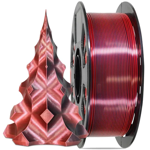 Miniatura 10 de MIKA3D Paquete de 6 carretes de filamento bicolor para impresora 3D de 1.75mm, filamento de seda PLA para impresión 3D, 6 carretes – seda