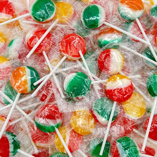 Paletas de frutas | 80 unidades - Caja de 2 libras | Paletas envueltas individualmente | Caramelos duros de sabores surtidos envueltos
