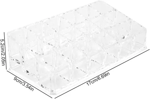 Miniatura 7 de Acouto Organizador de lápiz labial portátil con 18 ranuras, mini gabinetes, cajón, joyería, maquillaje, cosméticos, caja de almacenamiento, soporte
