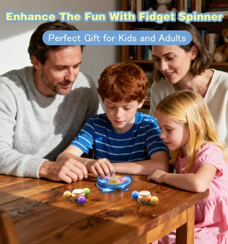 Miniatura 5 de ATESSON Fidget Spinner de metal para adultos y niños con rodamiento de acero inoxidable de alta velocidad, rotación silenciosa para 3-5 minutos