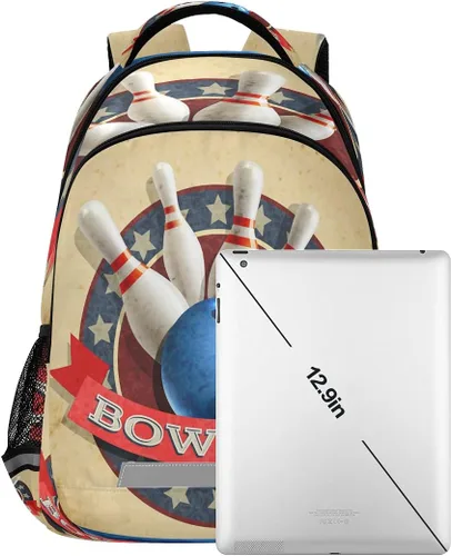 Miniatura 7 de Mochila escolar para laptop, mochila casual para adolescentes, niñas, mujeres, niños, hombres, universidad, viajes, Bola de bolos, Mochilas Daypack