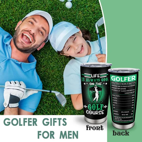 Miniatura 5 de Regalos de golf para hombres y mujeres, regalo del día del padre para golfistas, vaso de acero inoxidable de 20 onzas para papá, regalo