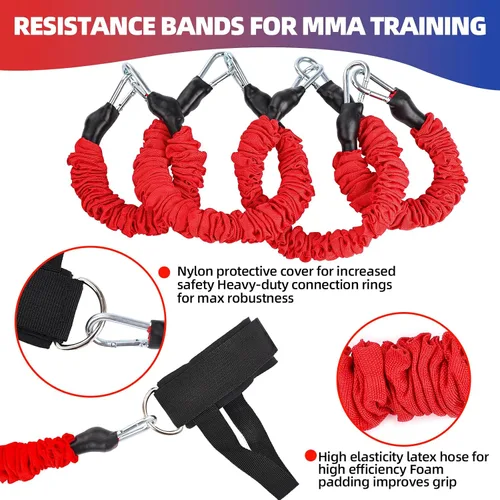 Miniatura 5 de Conjunto de bandas de resistencia para boxeo YORWHIN para equipo de entrenamiento de MMA y artes marciales, bandas de ejercicio de 150 libras