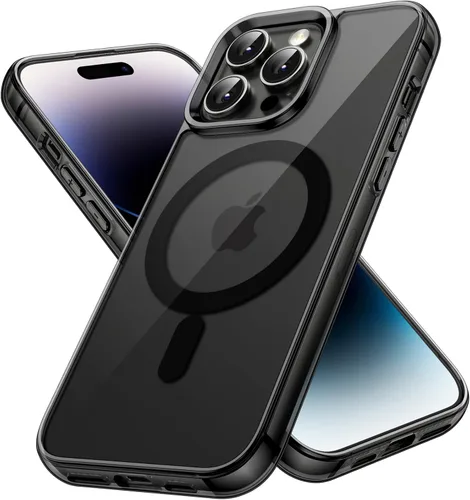 Miniatura 14 de JETech Funda magnética para iPhone 14 de 6.1 pulgadas, compatible con carga inalámbrica MagSafe, a prueba de golpes, parte trasera transparente