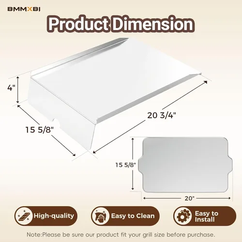 Miniatura 2 de Kit de bandeja de goteo, deflector de calor y forros de bandeja de grasa para parrillas de pellets Traeger Pro 22 Series, reemplazo de bandeja