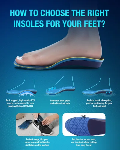 Miniatura 4 de SIIHEA Insertos de zapatos con soporte de arco, absorción de impactos estructurales huecos, plantillas ortopédicas para zapatos para aliviar