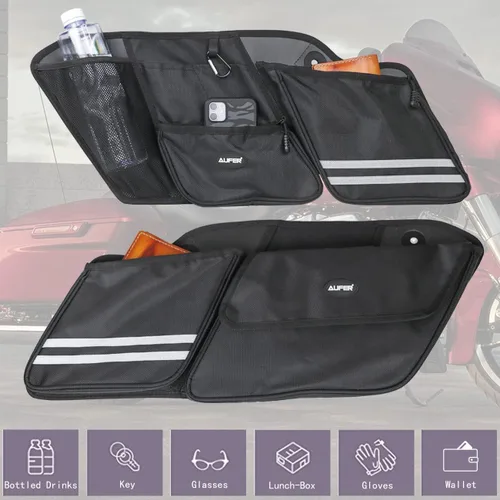 Miniatura 2 de AUFER 2 bolsas organizadoras laterales rígidas compatibles con Touring Street Glide Road King Road Glide Electra Glide 2014-2024, bolsa