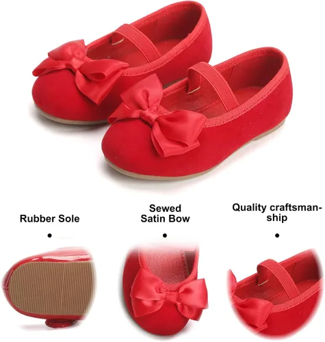 Miniatura 4 de Felix & Flora - Zapatos bajos de vestir con flores para niña pequeña, tipo bailarina, para fiesta, escuela o boda
