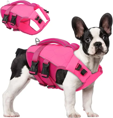 Miniatura 16 de ASENKU Chaleco salvavidas para perros, chaleco de natación para perros de alta flotación con asas de rescate para perros pequeños, medianos