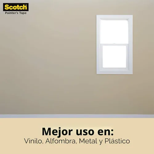 Miniatura 9 de Scotch Cinta de Enmascarar Grado Contratista, 1 Pulgada de Ancho (0.94 pulg. x 60.1 Yardas) 6 Rollos, Remoción Limpia Interior de 3 Días, Se Remueve