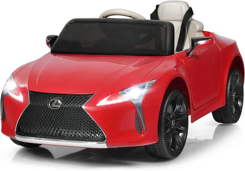 Costzon Lexus LC500 - Vehículo eléctrico con licencia para montar en automóvil, con batería de 12 V, control remoto, 3 velocidades, luces LED, Rojo