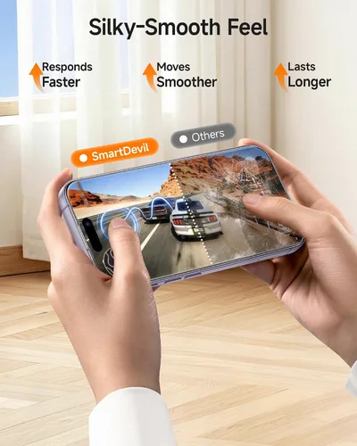 Miniatura 9 de SMARTDEVIL Paquete de 3 protectores de pantalla para iPhone 17, vidrio templado óptico transparente 9H, 2 veces resistencia a los impactos
