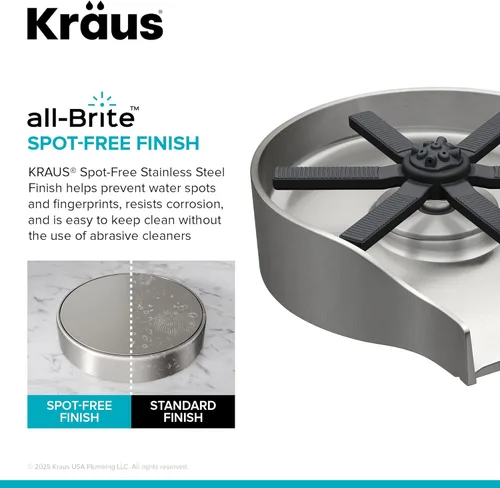 Miniatura 5 de KRAUS CleanMate - Enjuagadora de vidrio para fregadero de cocina en acabado de color de acero inoxidable sin manchas, KGR-500SFS