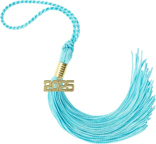 Miniatura 492 de Borla de graduación Aqua 2022, todos los colores escolares disponibles, fabricada en Estados Unidos