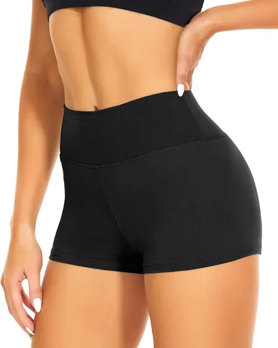 CAMPSNAIL - Pantalones cortos de yoga para mujer, 3"/5"/8" de cintura alta con control de abdomen, pantalones cortos de elastano para voleibol, yoga