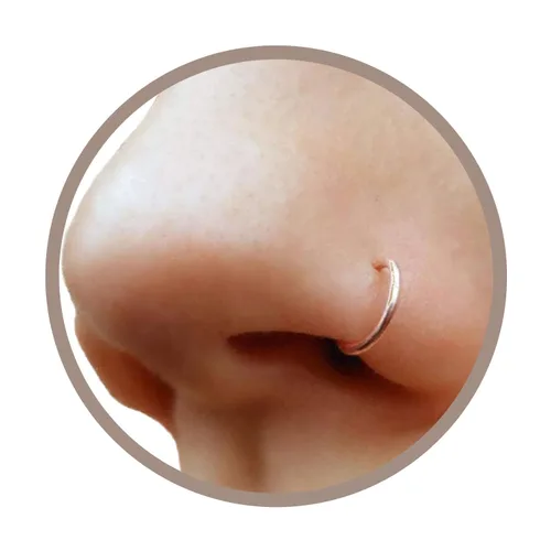 Miniatura 8 de 925 Sterling Silver Fake Clip on Nose Ring, 20g Tiny Faux Non Piercing Huggie Hoop
