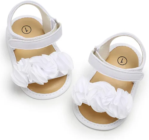 Miniatura 2 de COSANKIM Sandalias de verano para bebés y niñas con suela suave de flores, zapatos de vestir para cuna, recién nacidos, para recién nacidos