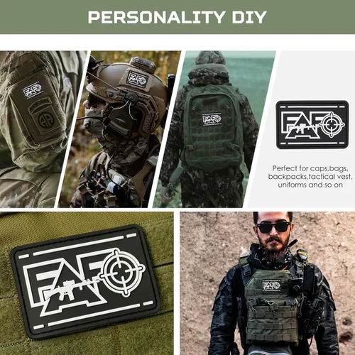Miniatura 3 de OCQOTAT FAFO - Parches tácticos con gancho y bucle, con protección de PVC para joder y descubrir, divertido parche para chaleco, mochilas, Black
