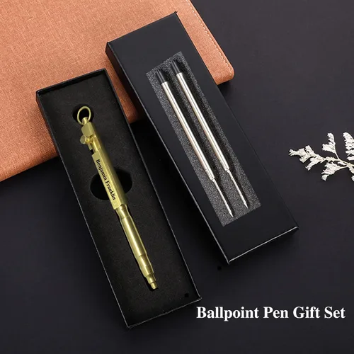 Miniatura 7 de Juego de Regalo de Bolígrafo de Acción de Cerrojo Personalizado Grabado Gratis Personalizado Bolígrafo de Latón EDC de Bolsillo con 3 Repuestos