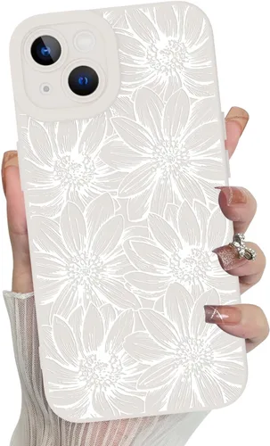 Miniatura 13 de MZELQ Funda para iPhone 17 Pro 2025, diseño de girasoles de silicona, flores florales, protección de cámara, funda delgada y suave para teléfono