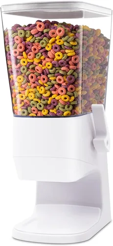 Miniatura 11 de Dispensador de cereales de 5L para encimera con tapas, contenedores de organización y almacenamiento para cocina y despensa, dispensador de arroz