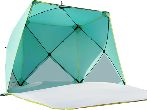 Old Bahama Bay Tienda de campaña de playa desplegable, refugio solar portátil UPF50+ con protección UV para 4 personas, suelo extensible para pesca,