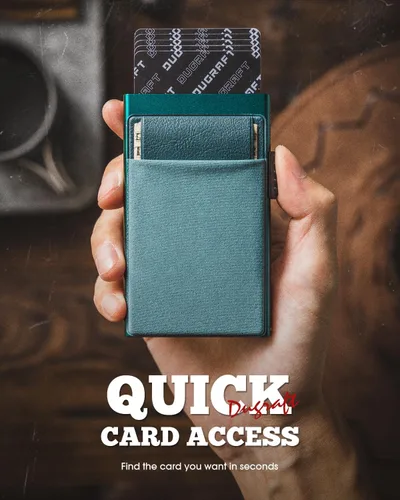 Miniatura 10 de DUGRAFT Tarjetero para tarjetas de crédito con bolsillo para dinero, minimalista, delgado, de aluminio, de metal, para hombres, con bloqueo RFID