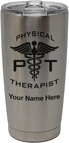 Miniatura 31 de LaserGram PT Physical Therapeut, vaso aislado al vacío de 20 onzas, grabado personalizado incluido (negro)