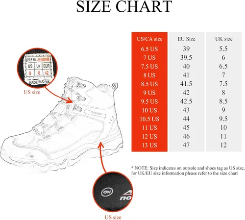 Miniatura 8 de NORTIV 8 Botas de senderismo impermeables para hombre, zapatos de montañismo para mochileros