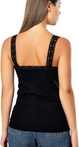 Miniatura 2 de VAVONNE Camiseta sin mangas tipo camisola para mujer, toda de algodón, aireada, suave y cómoda