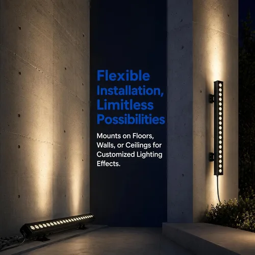 Miniatura 5 de Paquete de 2 luces de pared para exteriores de 72 W, 40 pulgadas, 5000 K, luz diurna blanca LED, barra de luz LED de 120 V, impermeable, IP67