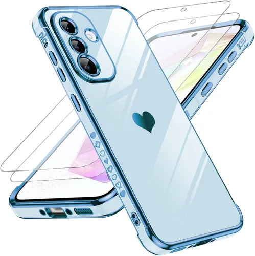 Miniatura 59 de LeYi for Moto G 5G 2025 Case: with Tempered Glass Screen Protector [2 Pcs]+ Full Camera Lens Protection,Love Heart Plating Cute Luxury Soft TPU