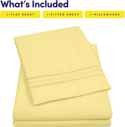 Miniatura 205 de 1500 Supreme Collection - Juego de sábanas y fundas de almohada para colchón, extrasuaves, correas elásticas en las esquinas, sábanas de bolsillo
