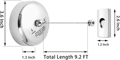 Miniatura 2 de Little World Tendedero retráctil – 2 unidades de línea de ropa de acero inoxidable 304, tendedero retráctil ajustable duradero y resistente