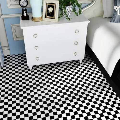Miniatura 7 de VaryPaper Papel tapiz grueso a cuadros para despegar y pegar, papel tapiz blanco y negro de 15.7 x 78.7 pulgadas, autoadhesivo, impermeable, papel
