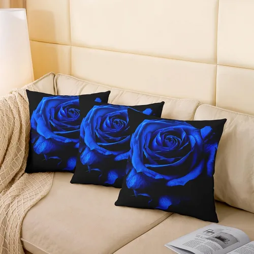 Miniatura 4 de Feelyou Funda de almohada rosa de 18 x 18 pulgadas, funda de almohada suave con flores florales de rosas para sala de estar, dormitorio, flor