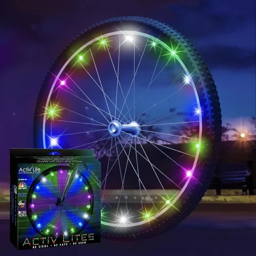 Miniatura 12 de Activ Life Luces LED para rueda de bicicleta con pilas incluidas. Obtén 100% más brillantes y visibles desde todos los ángulos para la máxima