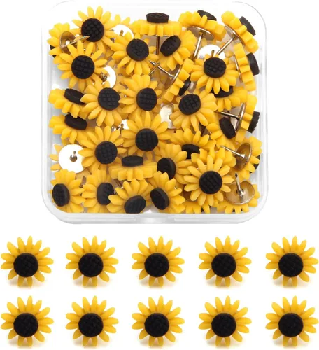 40 pines decorativos para corcho/tablón de anuncios con caja cuadrada, tachuelas resistentes para guardar archivos de fotos