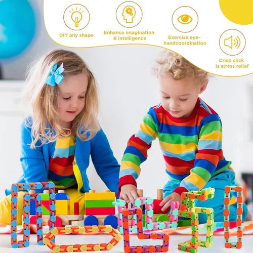Miniatura 6 de Sotiff 60 Piezas Juguete Fidget Pista Loca Juguetes Fidget Wacky Tracks Serpiente Colorida Juguetes Regalos para Niños Adultos Autismo Alivio
