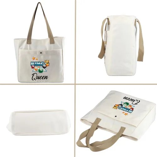 Miniatura 6 de MBMSO Bingo Queen Tote Bag - Bolso grande para amantes del bingo