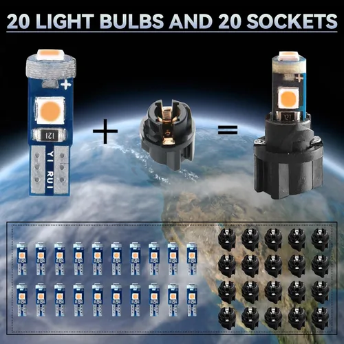Miniatura 5 de NTNEV Focos LED para salpicadero superbrillantes, T5 37 74 Bombilla LED con enchufe de bloqueo giratorio PC74 PC37 para panel de instrumentos, luz