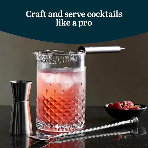 Miniatura 4 de Libbey Carats - Juego de mezcla de utensilios de bar de cóctel, vaso de mezcla profesional grande de 25.5 onzas con kit de accesorios para camarero