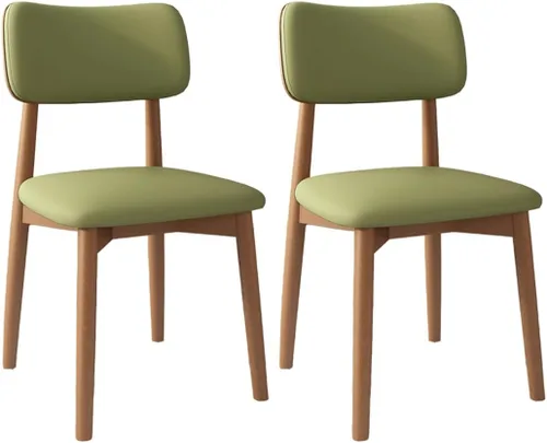 Miniatura 43 de YVYKFZD Solid Wood Dining Chairs, Kitchen Chairs Set with Curved Backrest, Leather Upholstered Dining Room Chair, Armless Living Room Chair, for